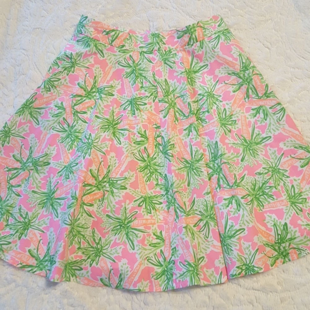 Lilly Pulitzer Skirt lined pink green Orange